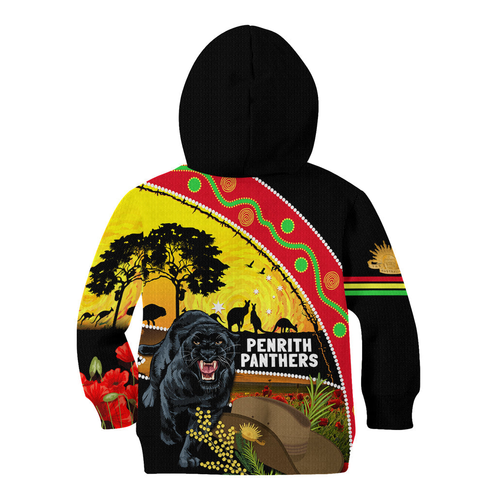 Panthers ANZAC Day Kid Hoodie Pennies Mascot Rosemary Starring Night Style - Vibe Hoodie Shop