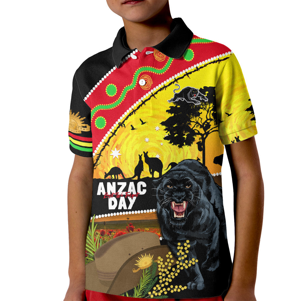 Panthers ANZAC Day Kid Polo Shirt Pennies Mascot Rosemary Starring Night Style - Vibe Hoodie Shop