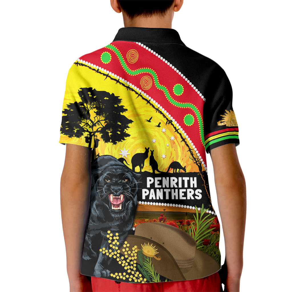 Panthers ANZAC Day Kid Polo Shirt Pennies Mascot Rosemary Starring Night Style - Vibe Hoodie Shop