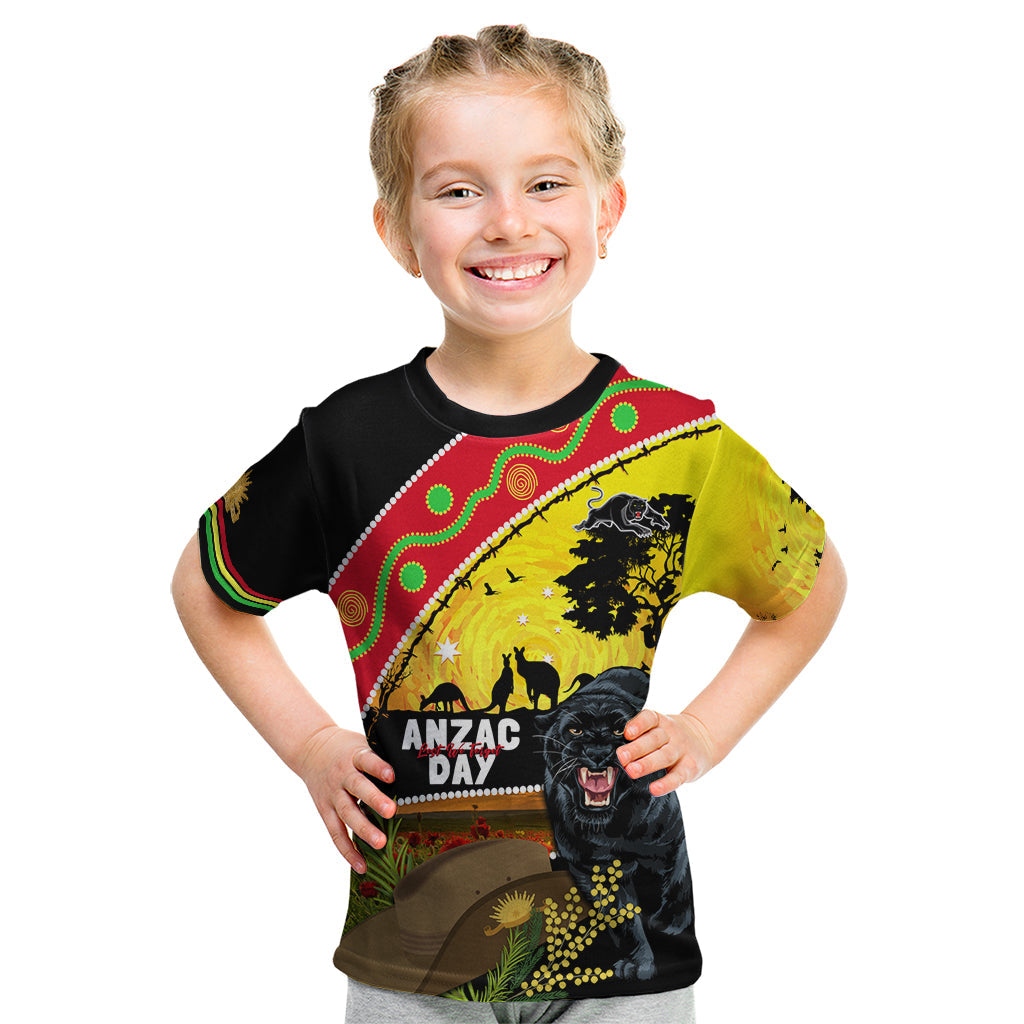 Panthers ANZAC Day Kid T Shirt Pennies Mascot Rosemary Starring Night Style - Vibe Hoodie Shop