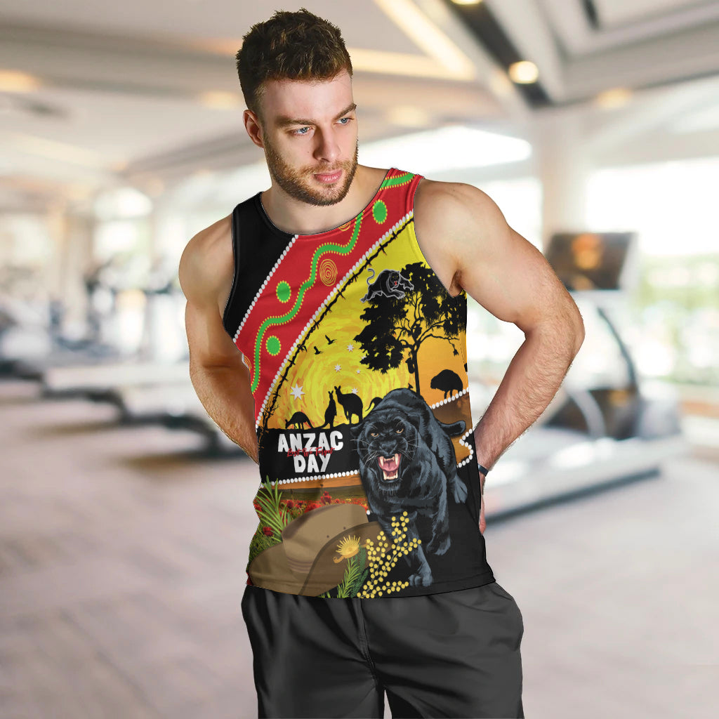 Panthers ANZAC Day Men Tank Top Pennies Mascot Rosemary Starring Night Style - Vibe Hoodie Shop