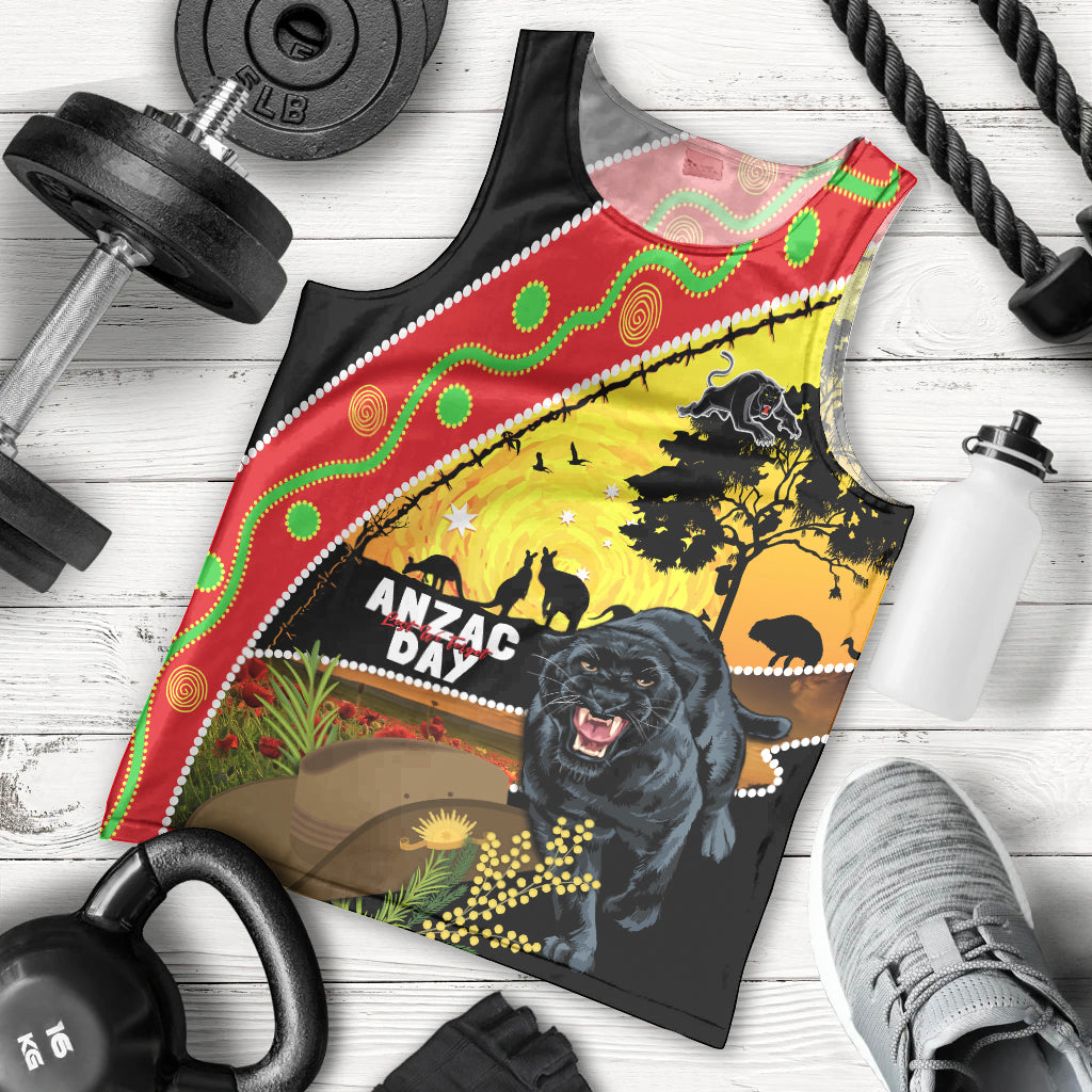 Panthers ANZAC Day Men Tank Top Pennies Mascot Rosemary Starring Night Style - Vibe Hoodie Shop