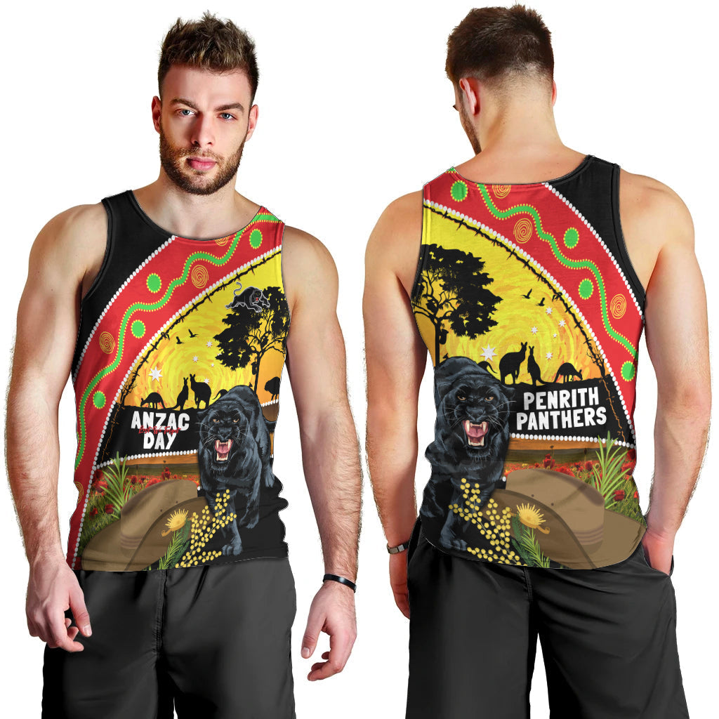 Panthers ANZAC Day Men Tank Top Pennies Mascot Rosemary Starring Night Style - Vibe Hoodie Shop