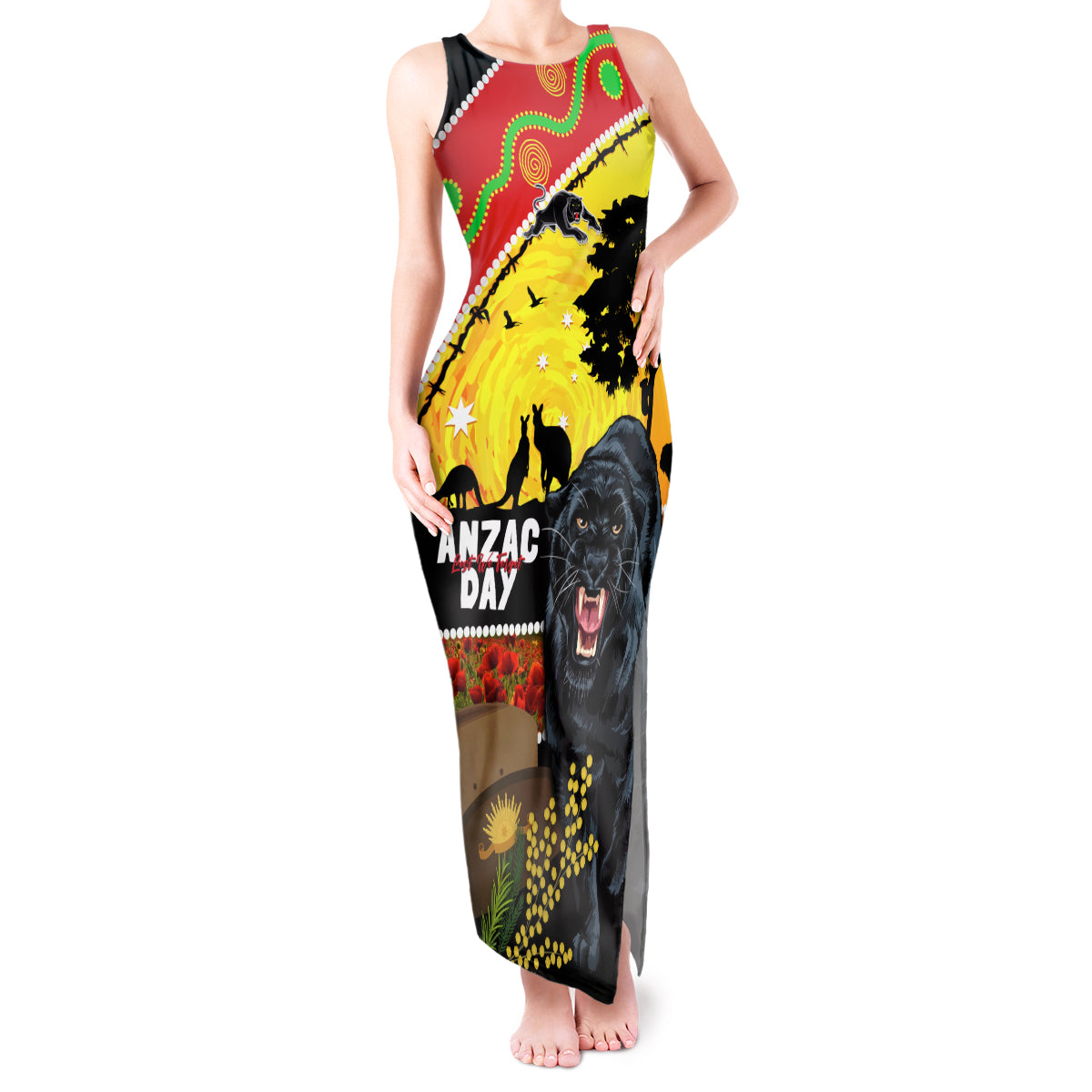 Panthers ANZAC Day Tank Maxi Dress Pennies Mascot Rosemary Starring Night Style