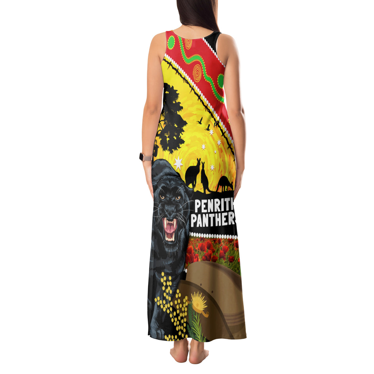 Panthers ANZAC Day Tank Maxi Dress Pennies Mascot Rosemary Starring Night Style