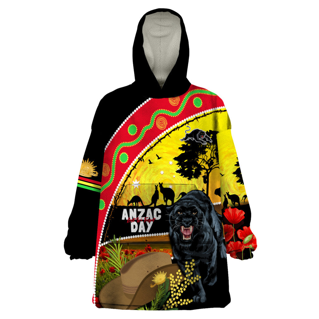 Panthers ANZAC Day Wearable Blanket Hoodie Pennies Mascot Rosemary Starring Night Style - Vibe Hoodie Shop