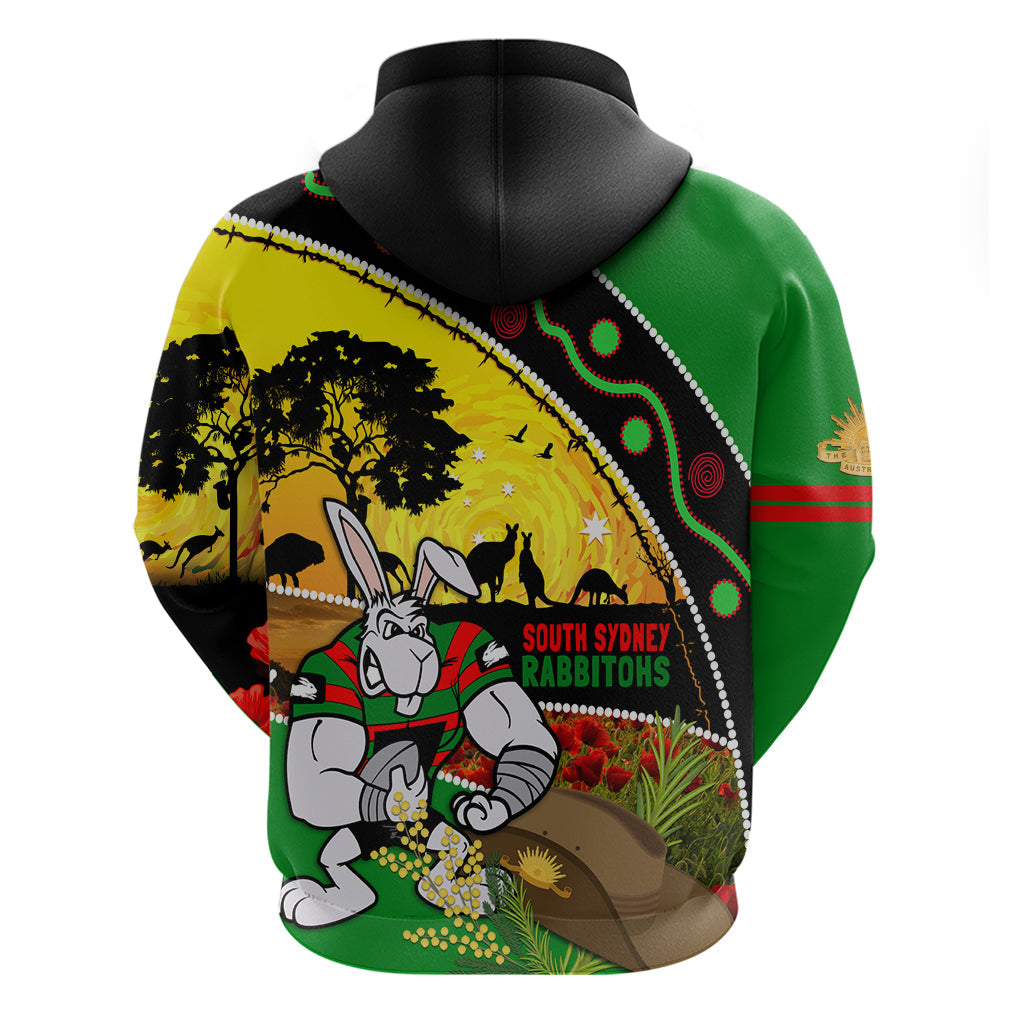 Rabbitohs ANZAC Day Hoodie Souths Mascot Rosemary Starring Night Style - Vibe Hoodie Shop
