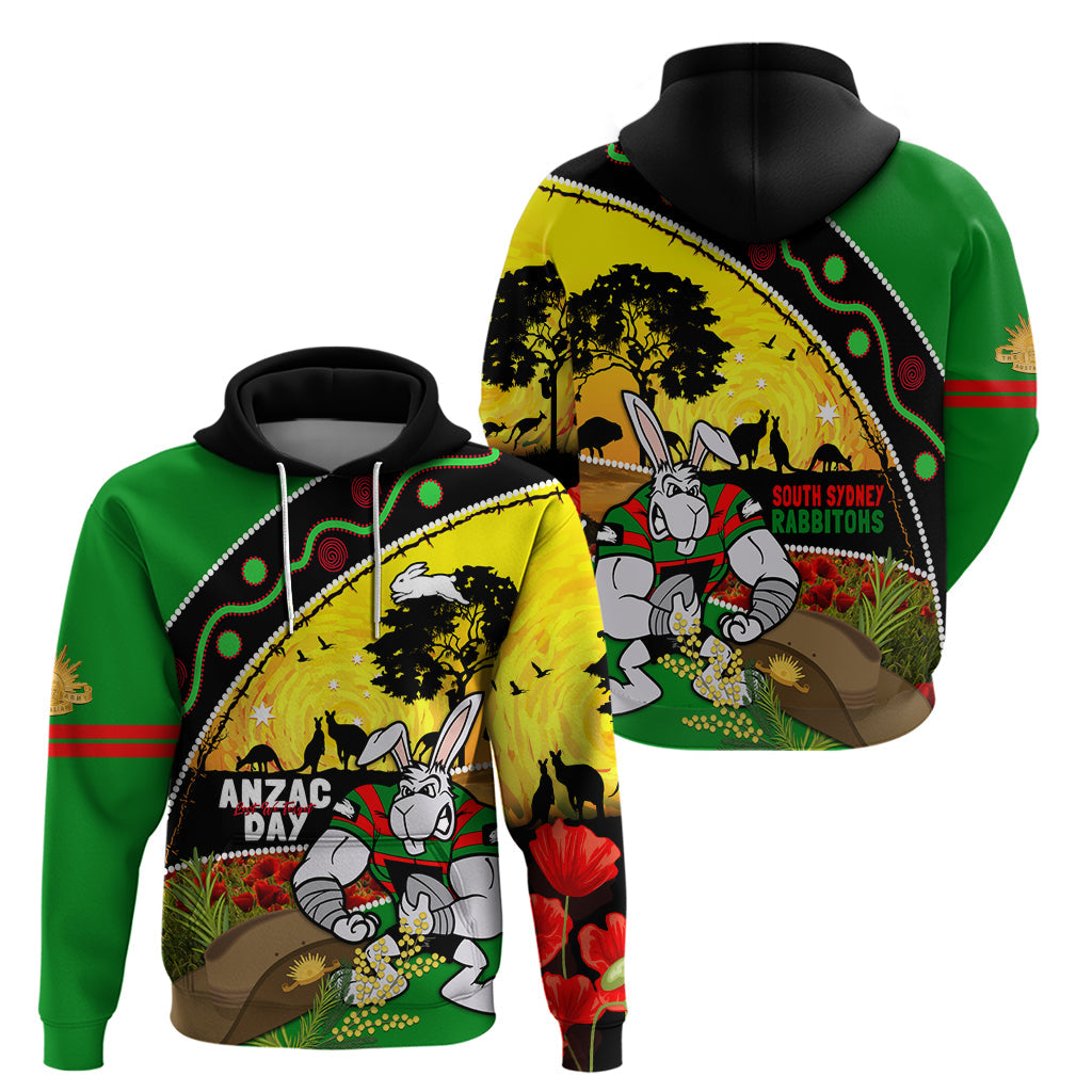 Rabbitohs ANZAC Day Hoodie Souths Mascot Rosemary Starring Night Style - Vibe Hoodie Shop