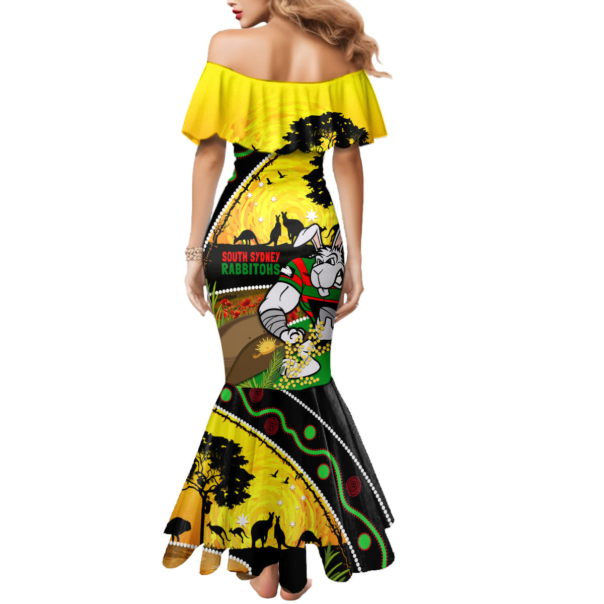 Rabbitohs ANZAC Day Mermaid Dress Souths Mascot Rosemary Starring Night Style