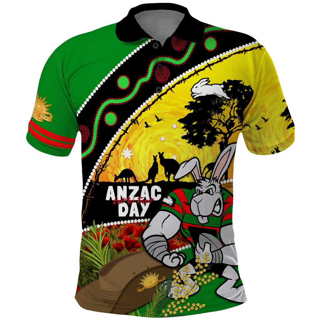 Rabbitohs ANZAC Day Polo Shirt Souths Mascot Rosemary Starring Night Style - Vibe Hoodie Shop