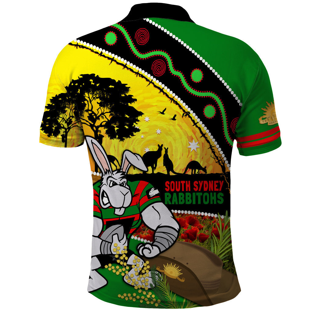 Rabbitohs ANZAC Day Polo Shirt Souths Mascot Rosemary Starring Night Style - Vibe Hoodie Shop