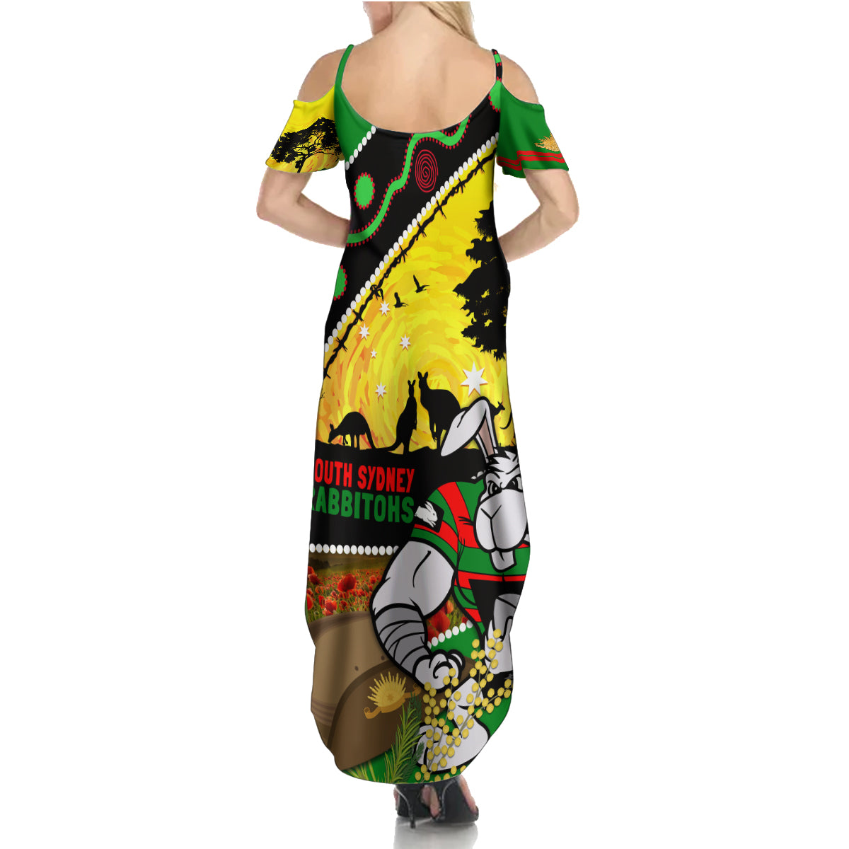 Rabbitohs ANZAC Day Summer Maxi Dress Souths Mascot Rosemary Starring Night Style