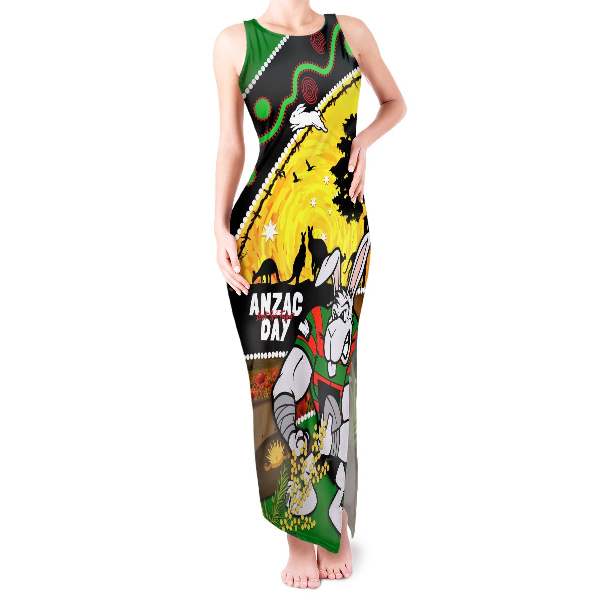 Rabbitohs ANZAC Day Tank Maxi Dress Souths Mascot Rosemary Starring Night Style