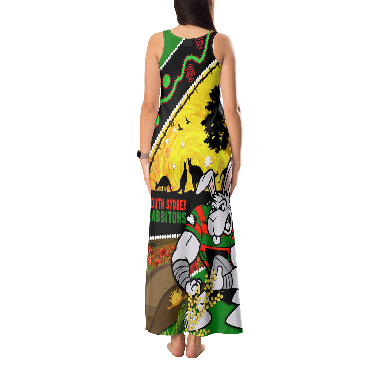 Rabbitohs ANZAC Day Tank Maxi Dress Souths Mascot Rosemary Starring Night Style
