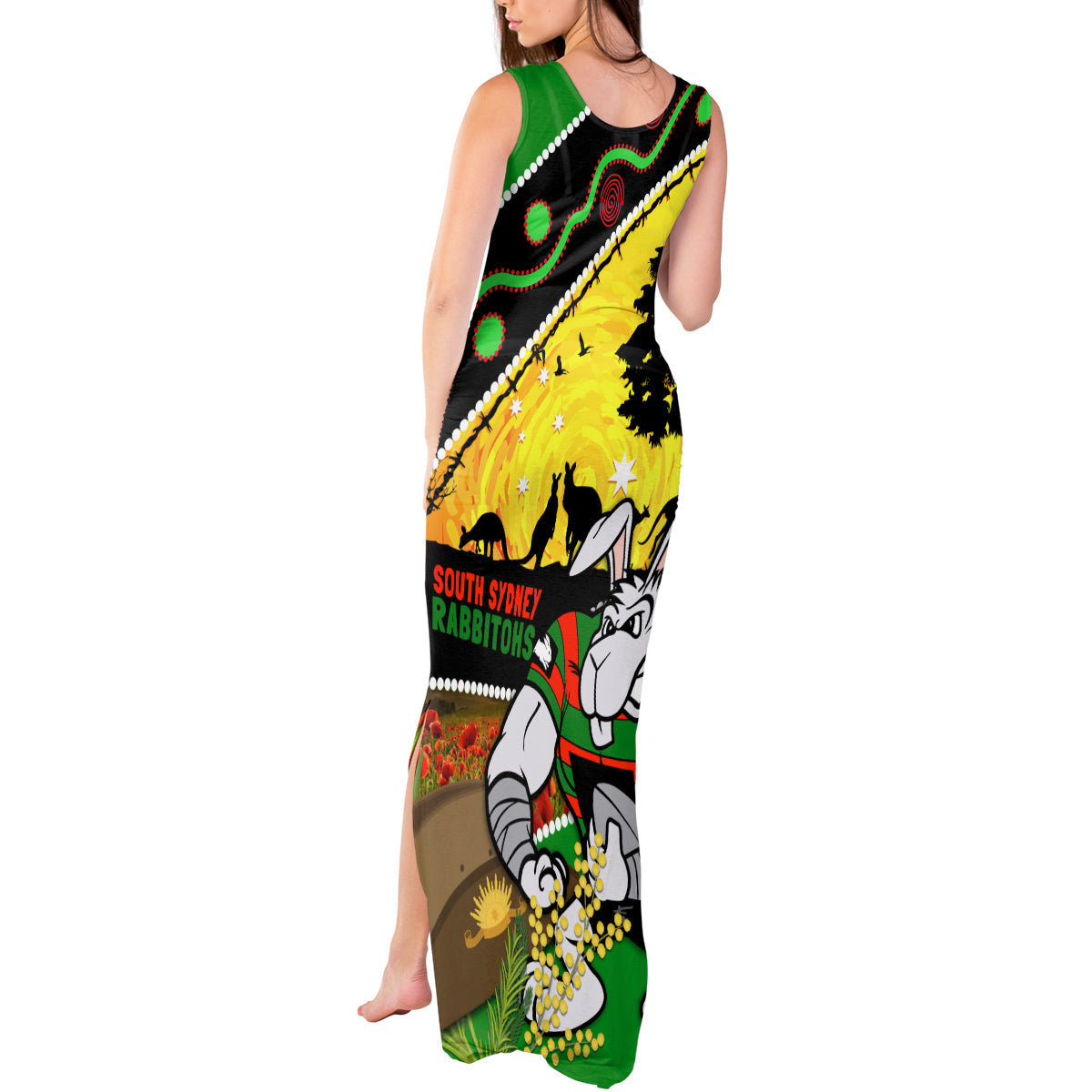 Rabbitohs ANZAC Day Tank Maxi Dress Souths Mascot Rosemary Starring Night Style