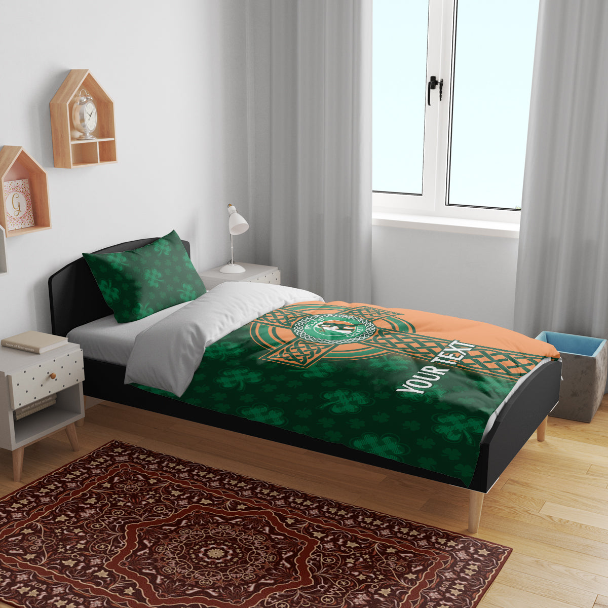 Custom Ireland Cricket Bedding Set 2024 Celtic Shamrock Go Champions - Vibe Hoodie Shop