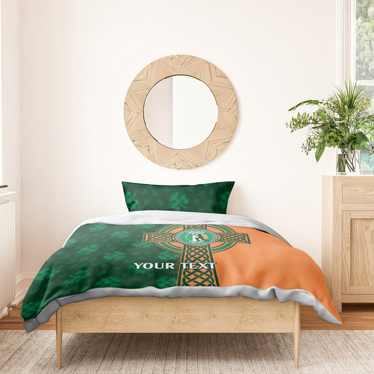 Custom Ireland Cricket Bedding Set 2024 Celtic Shamrock Go Champions - Vibe Hoodie Shop