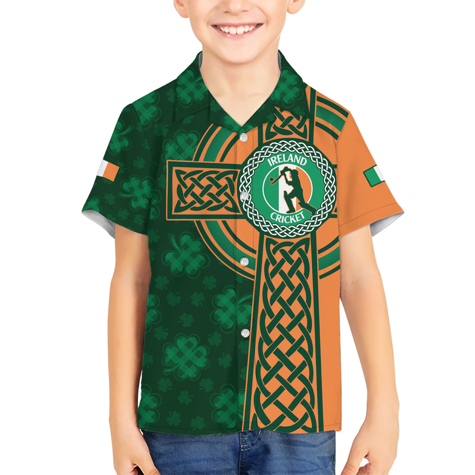 Custom Ireland Cricket Hawaiian Shirt 2024 Celtic Shamrock Go Champions - Vibe Hoodie Shop