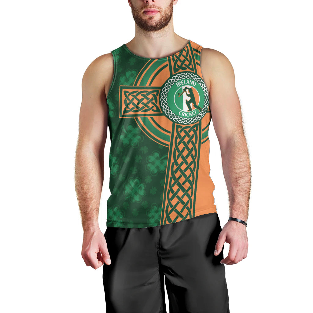 Custom Ireland Cricket Men Tank Top 2024 Celtic Shamrock Go Champions - Vibe Hoodie Shop