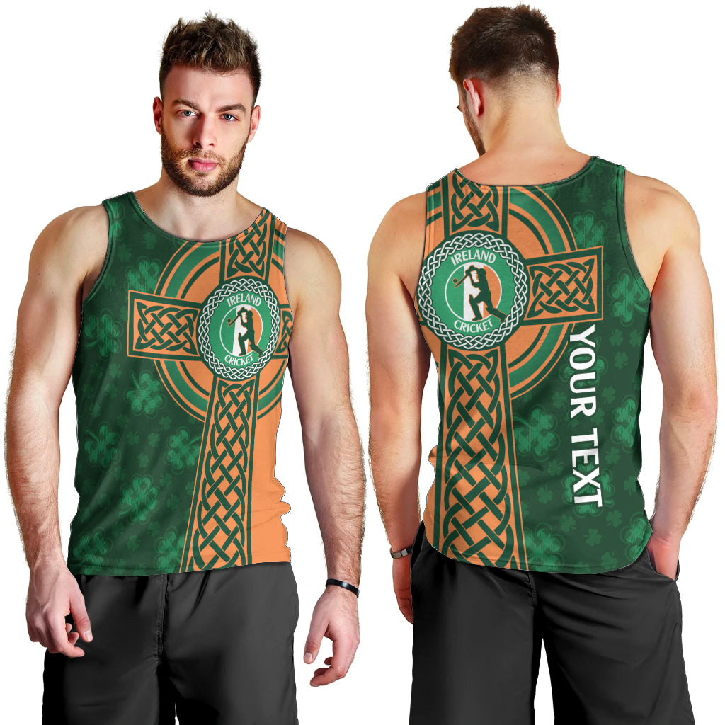 Custom Ireland Cricket Men Tank Top 2024 Celtic Shamrock Go Champions - Vibe Hoodie Shop