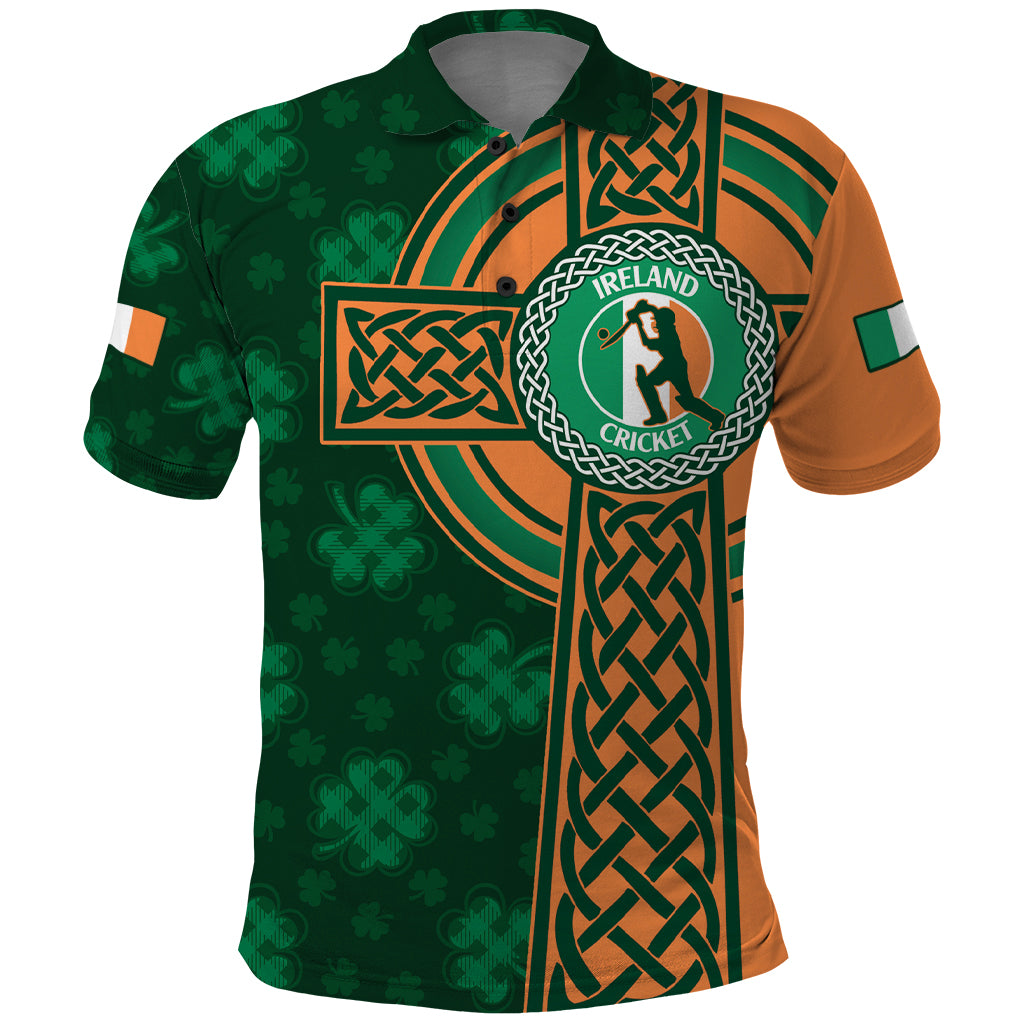 Custom Ireland Cricket Polo Shirt 2024 Celtic Shamrock Go Champions - Vibe Hoodie Shop