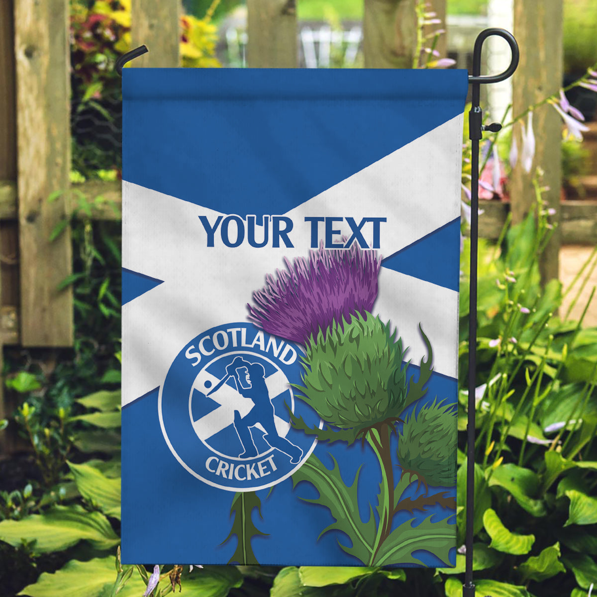 Custom Scotland Cricket Garden Flag 2024 Scottish Thistle Flag Style - Vibe Hoodie Shop