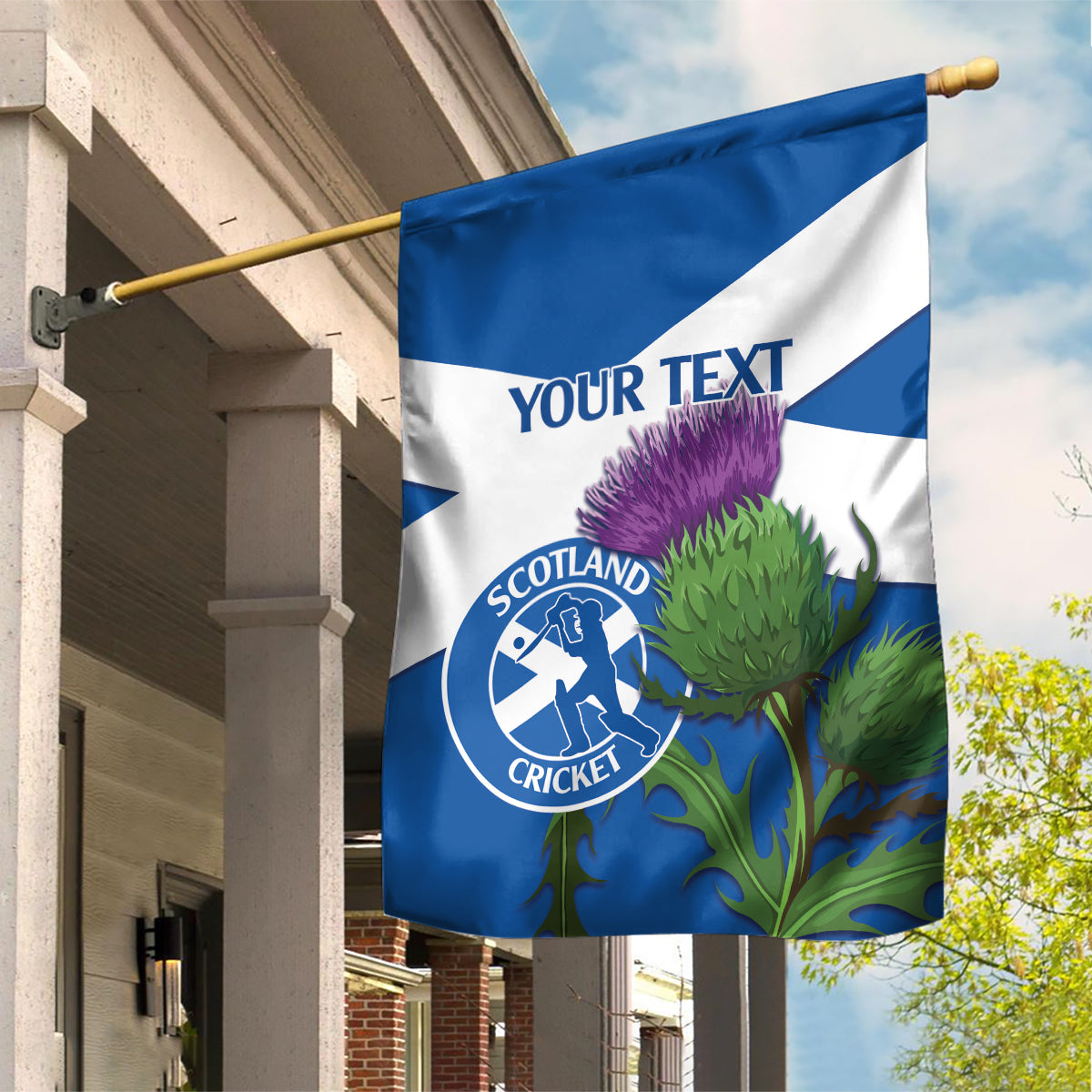 Custom Scotland Cricket Garden Flag 2024 Scottish Thistle Flag Style - Vibe Hoodie Shop