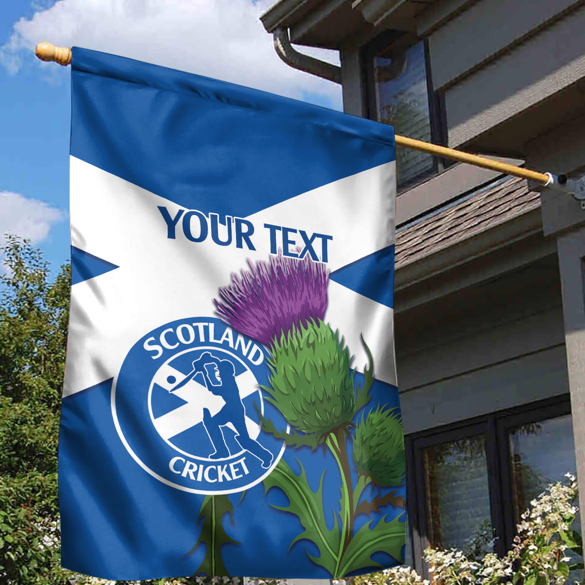 Custom Scotland Cricket Garden Flag 2024 Scottish Thistle Flag Style - Vibe Hoodie Shop