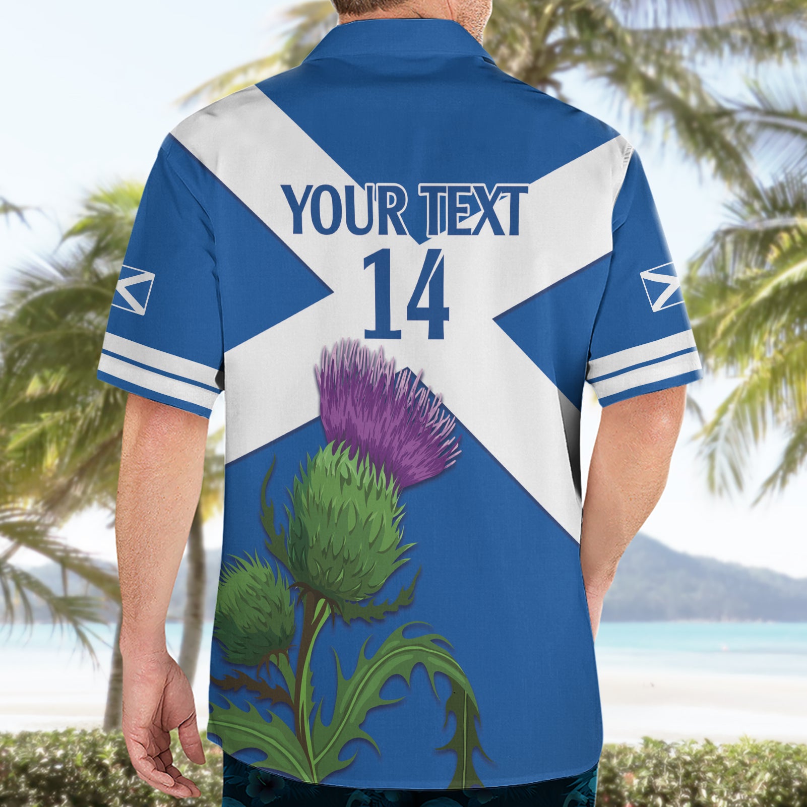 Custom Scotland Cricket Hawaiian Shirt 2024 Scottish Thistle Flag Style - Vibe Hoodie Shop