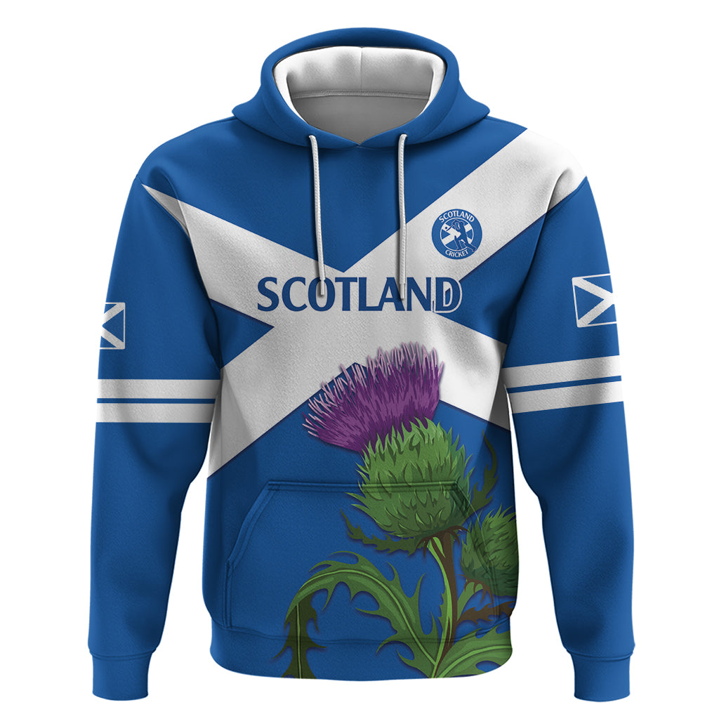 Custom Scotland Cricket Hoodie 2024 Scottish Thistle Flag Style - Vibe Hoodie Shop