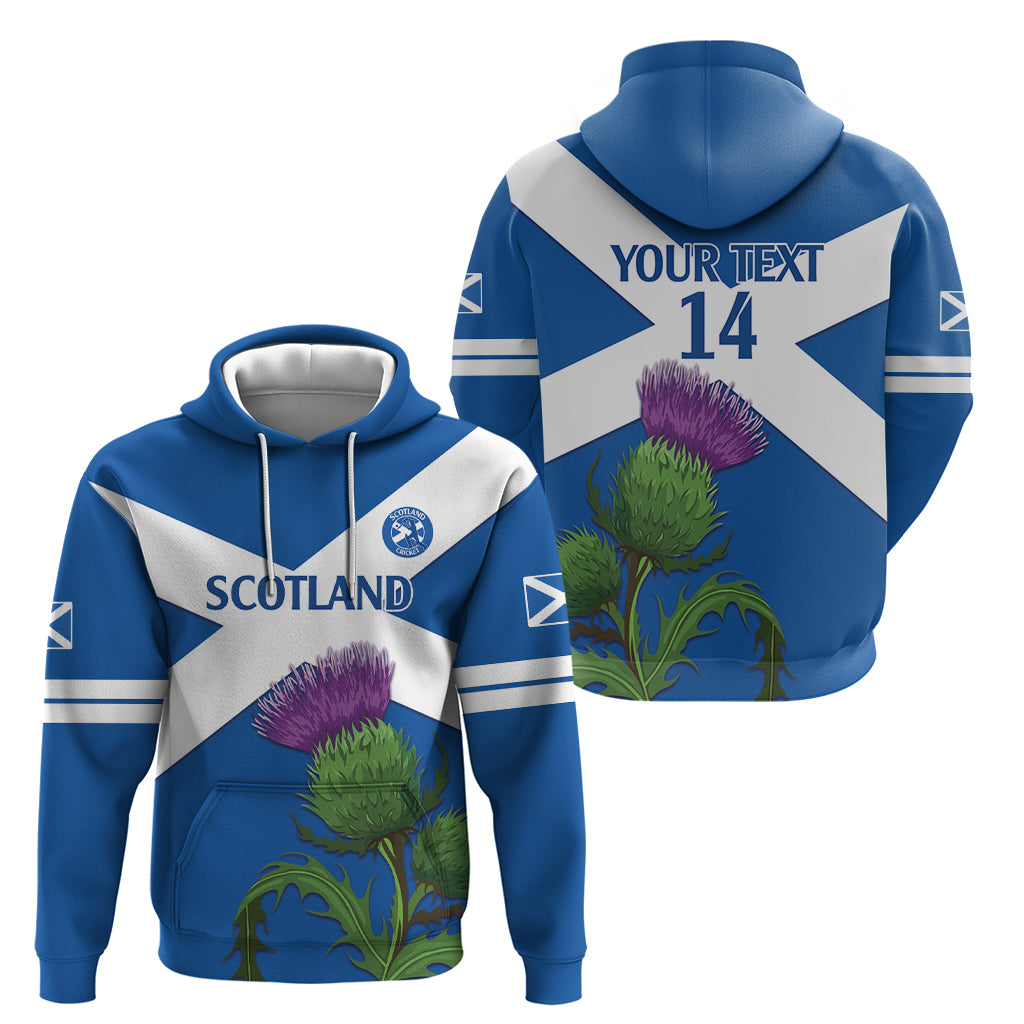 Custom Scotland Cricket Hoodie 2024 Scottish Thistle Flag Style - Vibe Hoodie Shop