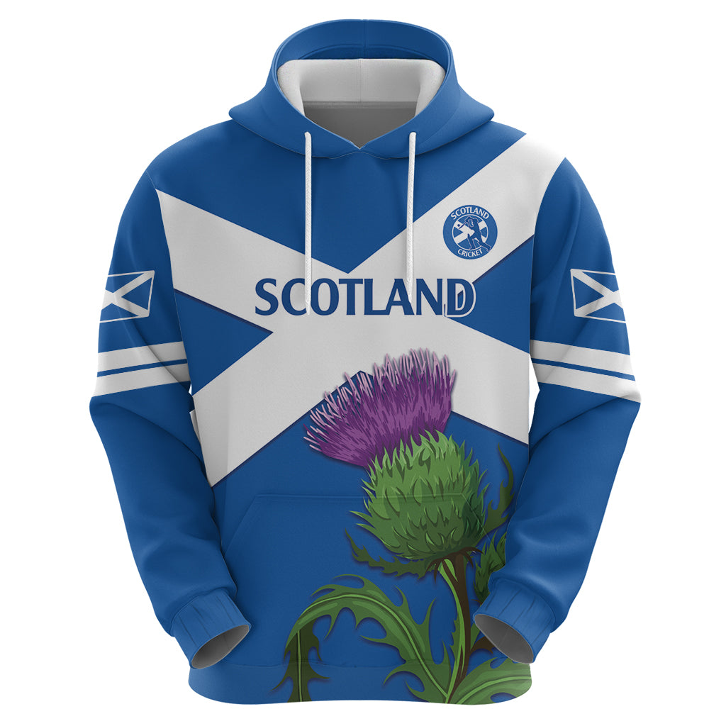 Custom Scotland Cricket Hoodie 2024 Scottish Thistle Flag Style - Vibe Hoodie Shop