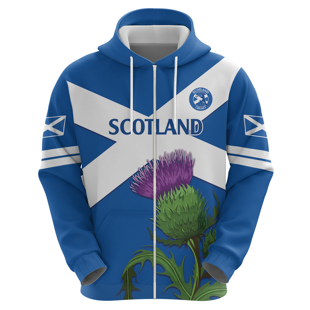 Custom Scotland Cricket Hoodie 2024 Scottish Thistle Flag Style - Vibe Hoodie Shop