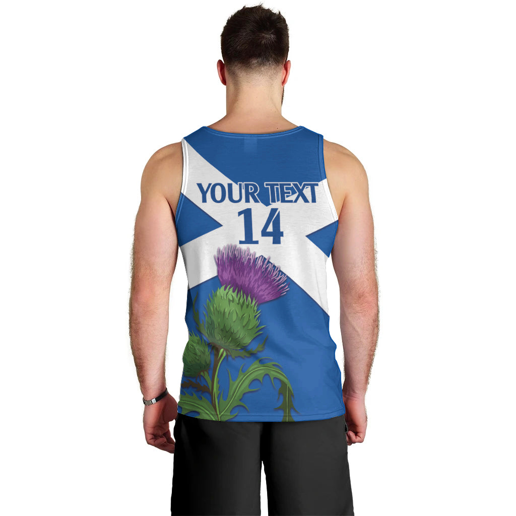 Custom Scotland Cricket Men Tank Top 2024 Scottish Thistle Flag Style - Vibe Hoodie Shop