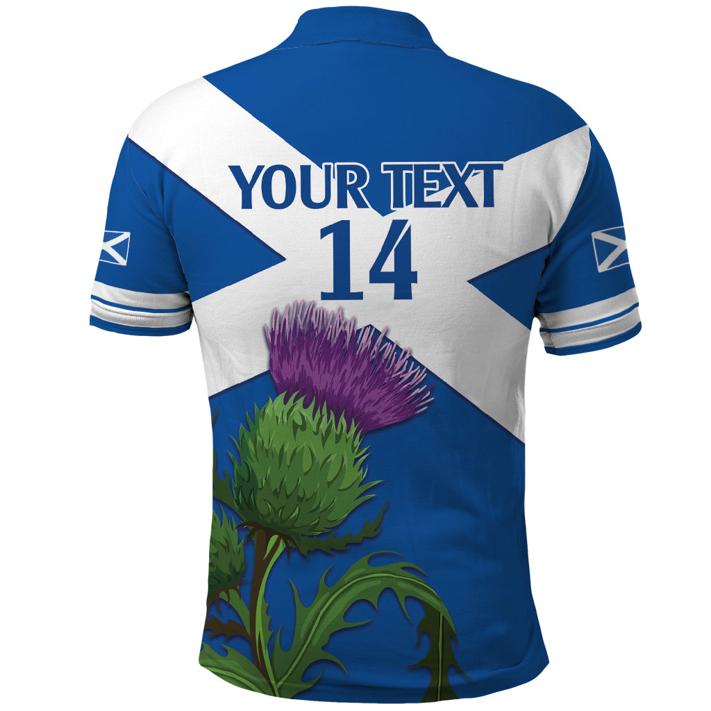 Custom Scotland Cricket Polo Shirt 2024 Scottish Thistle Flag Style - Vibe Hoodie Shop