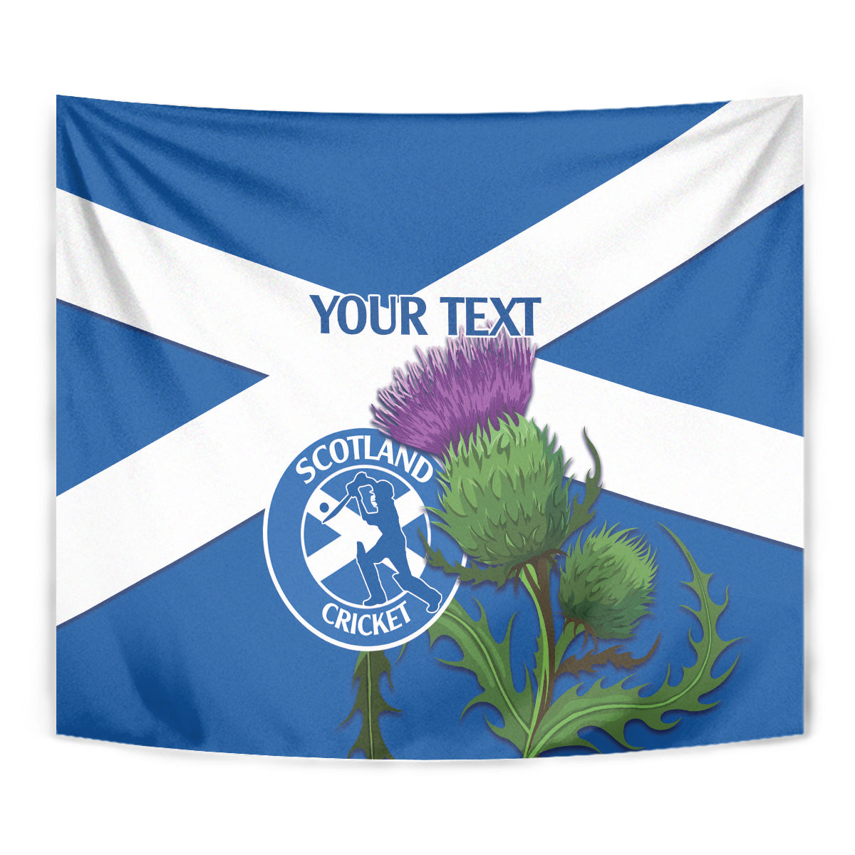 Custom Scotland Cricket Tapestry 2024 Scottish Thistle Flag Style - Vibe Hoodie Shop