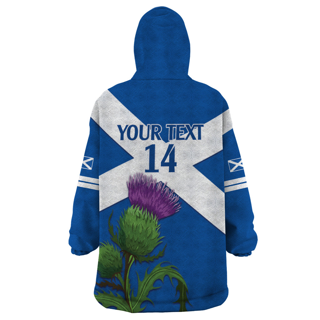 Custom Scotland Cricket Wearable Blanket Hoodie 2024 Scottish Thistle Flag Style - Vibe Hoodie Shop