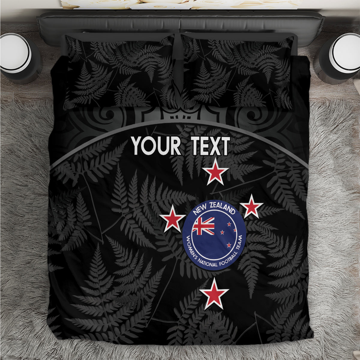 Custom New Zealand Silver Fern Football Bedding Set Summer 2024 Olympic Go Aotearoa - Vibe Hoodie Shop