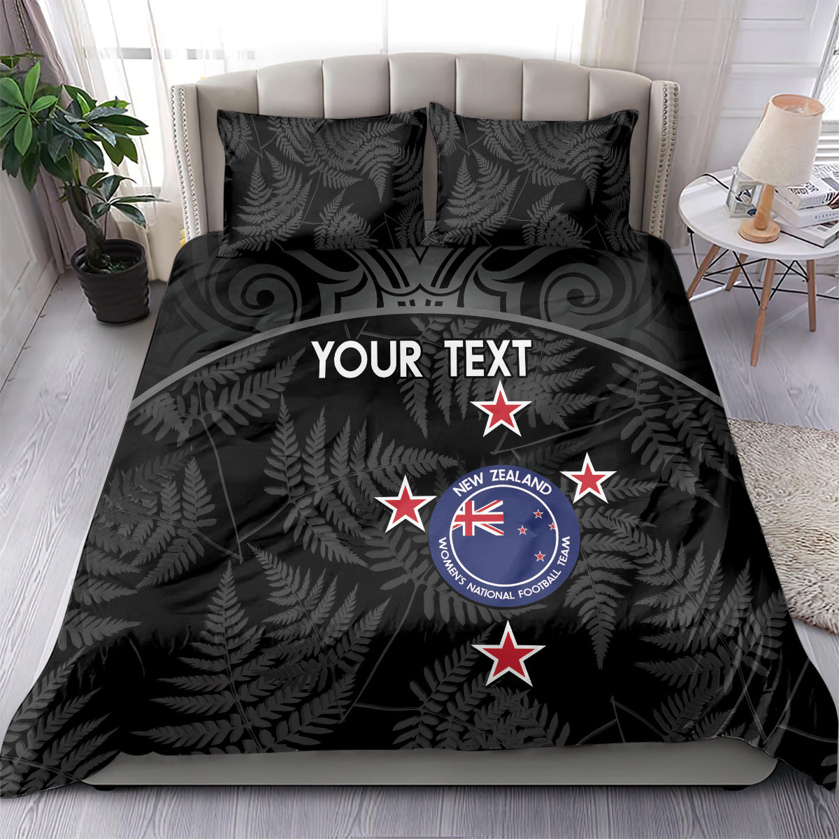 Custom New Zealand Silver Fern Football Bedding Set Summer 2024 Olympic Go Aotearoa - Vibe Hoodie Shop