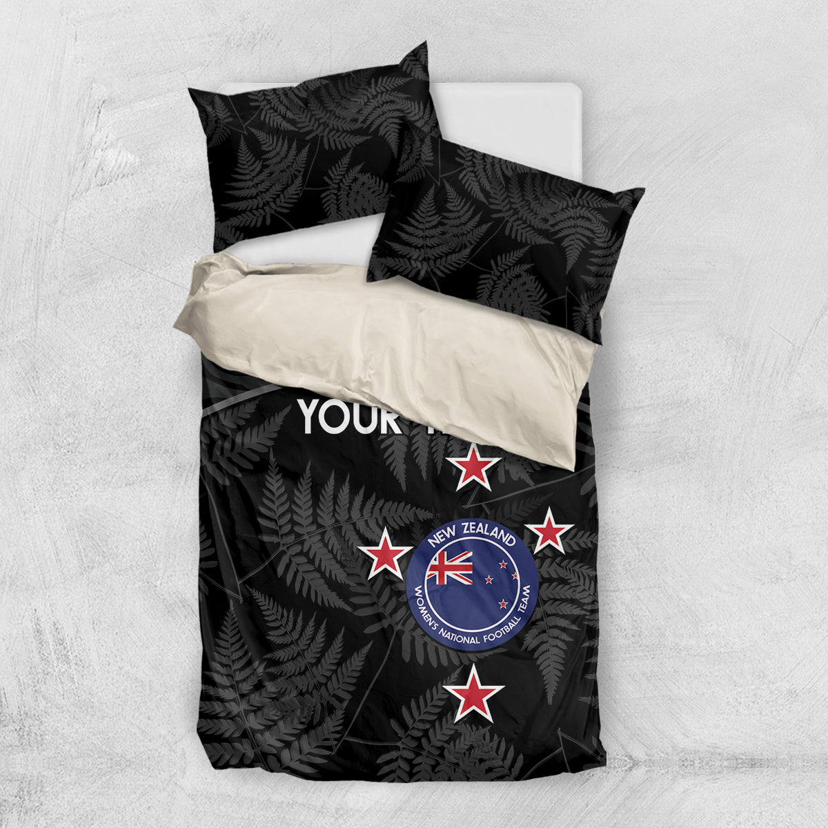 Custom New Zealand Silver Fern Football Bedding Set Summer 2024 Olympic Go Aotearoa - Vibe Hoodie Shop