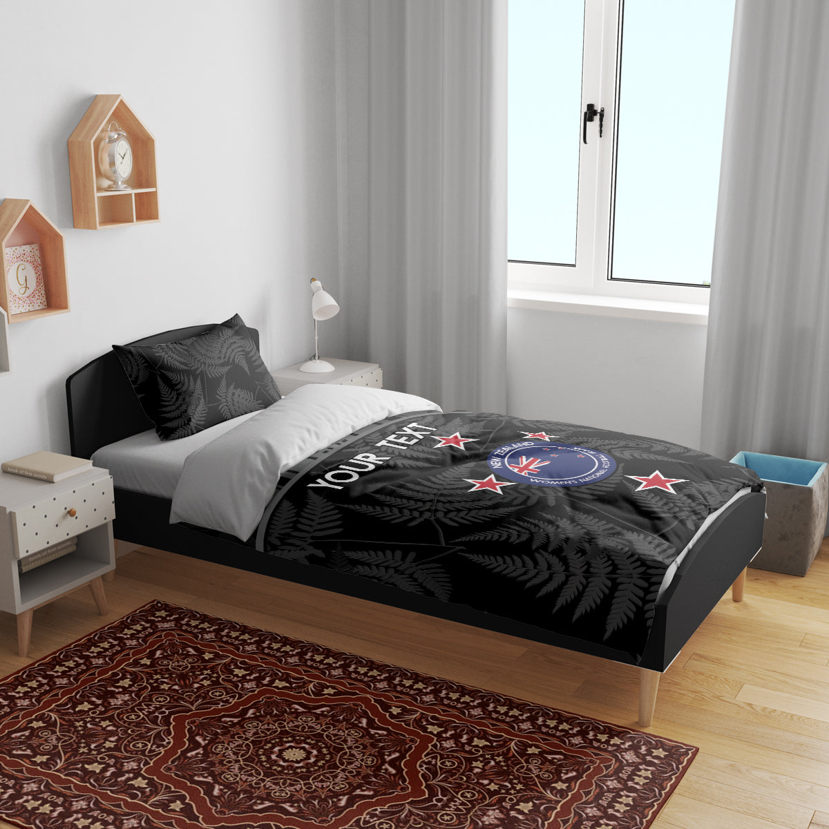 Custom New Zealand Silver Fern Football Bedding Set Summer 2024 Olympic Go Aotearoa - Vibe Hoodie Shop