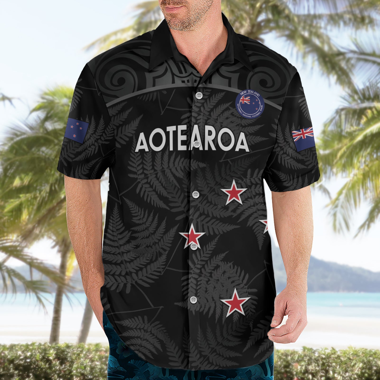 Custom New Zealand Silver Fern Football Hawaiian Shirt Summer 2024 Olympic Go Aotearoa - Vibe Hoodie Shop