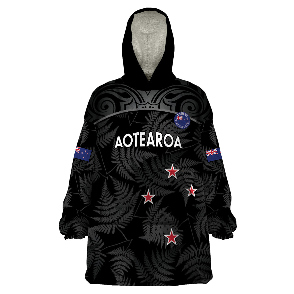 Custom New Zealand Silver Fern Football Wearable Blanket Hoodie Summer 2024 Olympic Go Aotearoa - Vibe Hoodie Shop