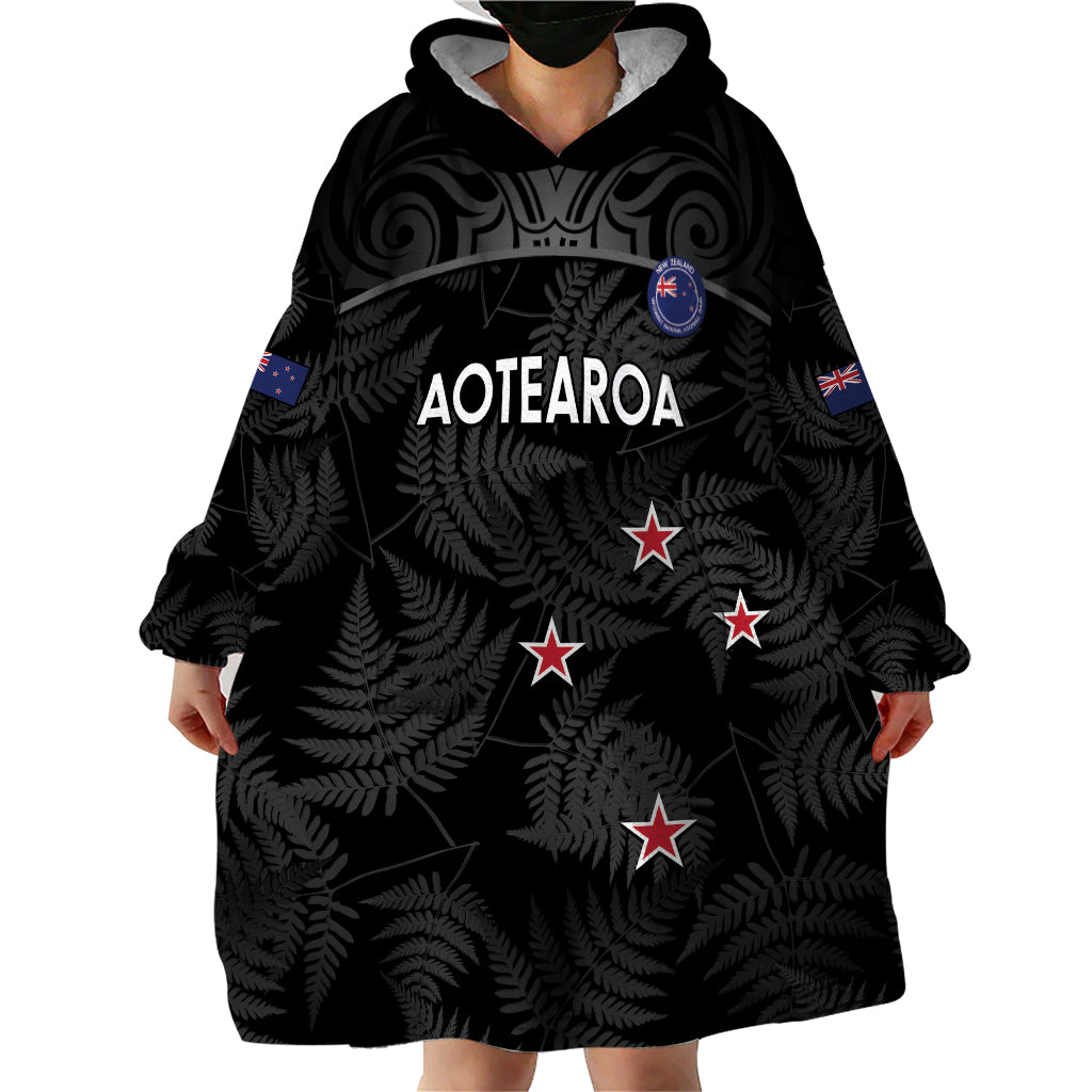 Custom New Zealand Silver Fern Football Wearable Blanket Hoodie Summer 2024 Olympic Go Aotearoa - Vibe Hoodie Shop