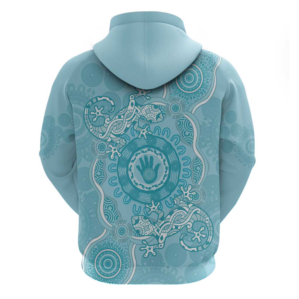 Blue Australia Lizard With Aboriginal Art Hoodie - Vibe Hoodie Shop