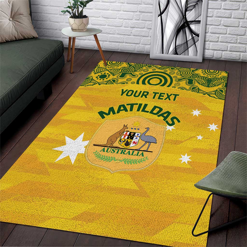 Custom Australia Matildas Area Rug National Color Indigenous Art - Vibe Hoodie Shop