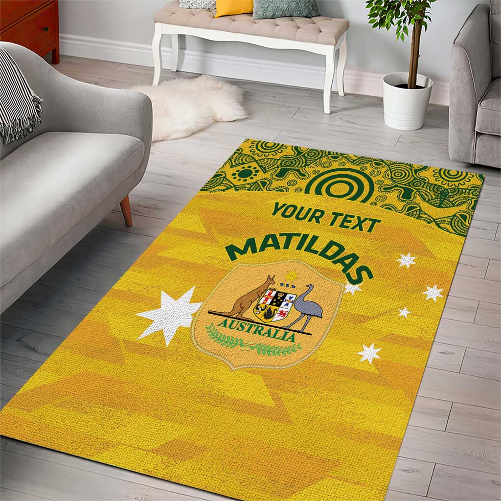 Custom Australia Matildas Area Rug National Color Indigenous Art - Vibe Hoodie Shop