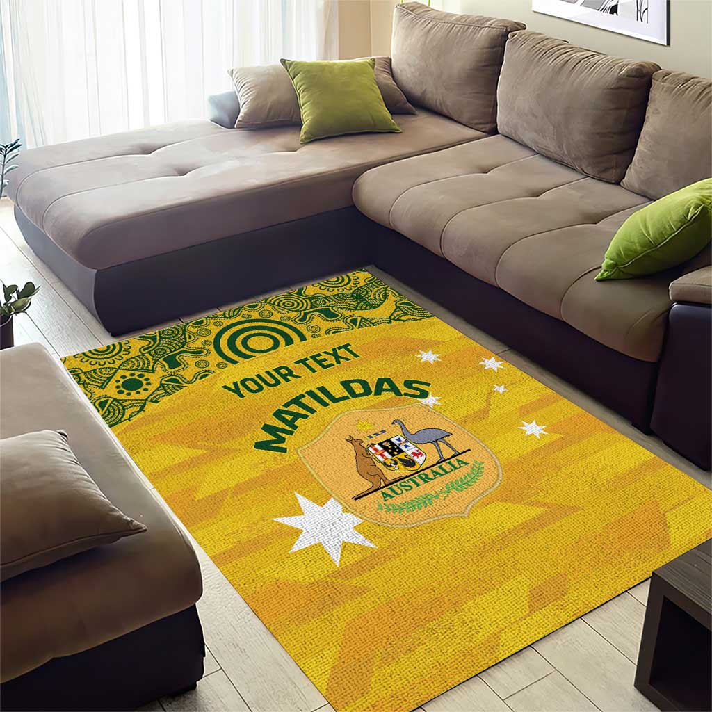 Custom Australia Matildas Area Rug National Color Indigenous Art - Vibe Hoodie Shop