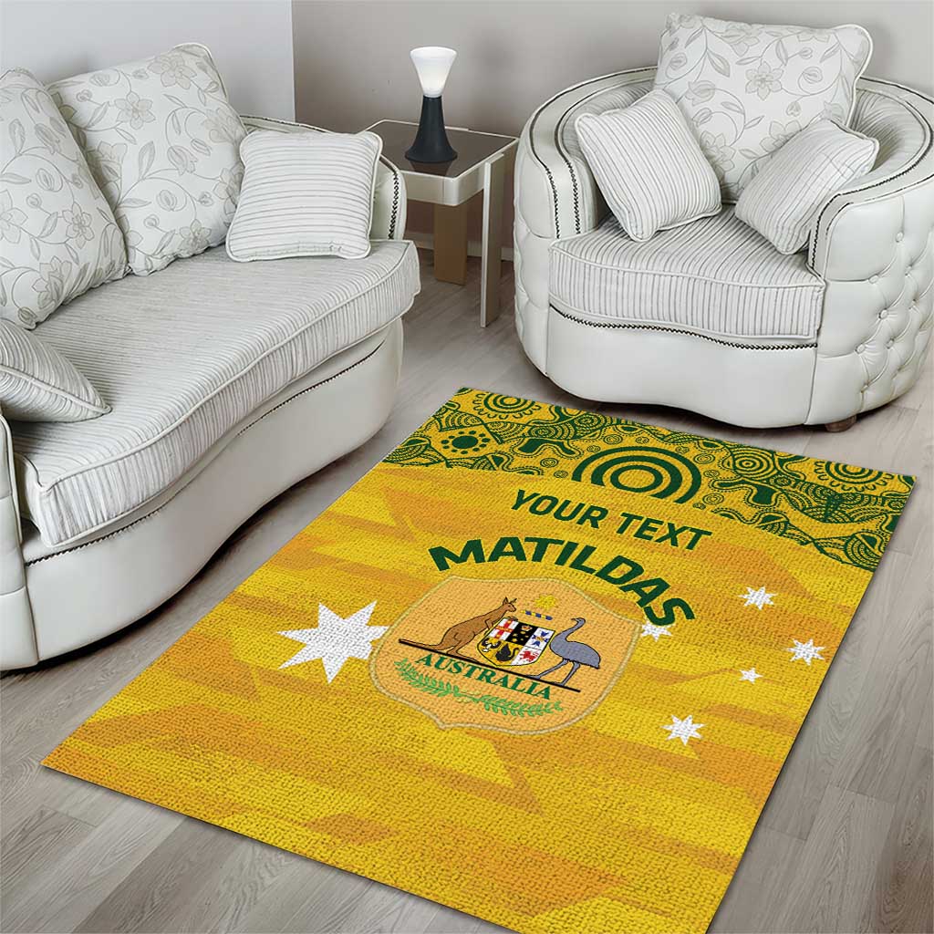 Custom Australia Matildas Area Rug National Color Indigenous Art - Vibe Hoodie Shop