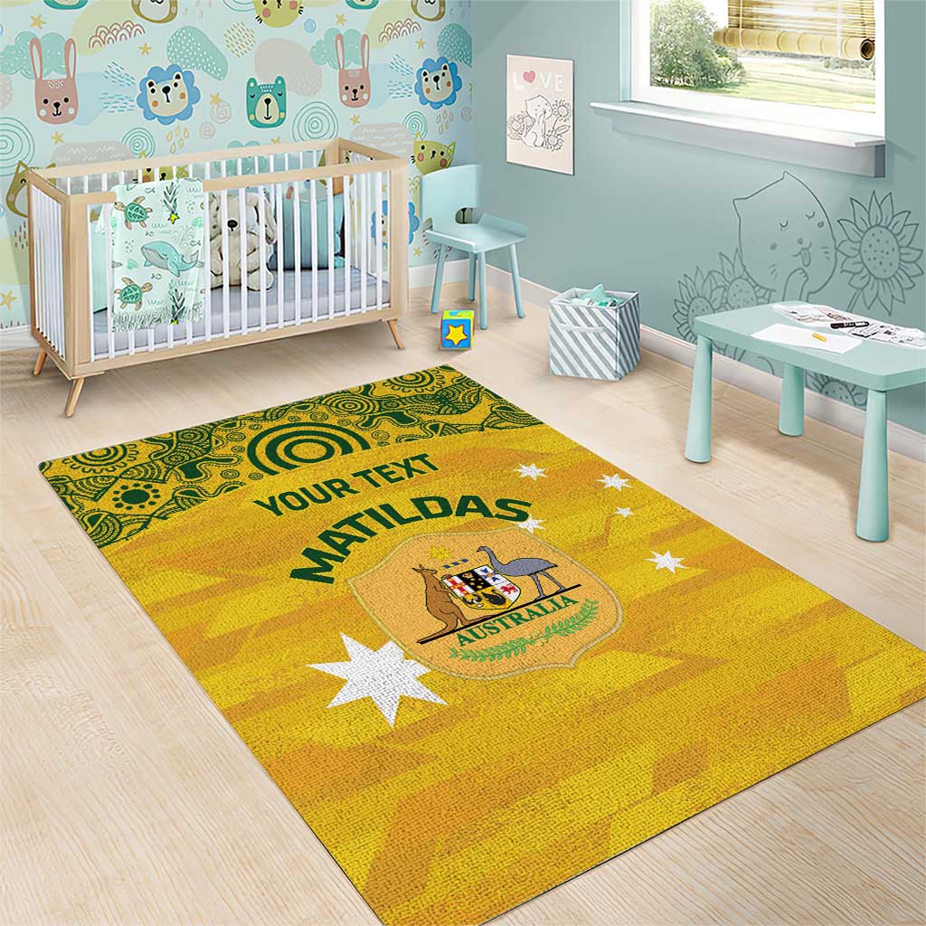 Custom Australia Matildas Area Rug National Color Indigenous Art - Vibe Hoodie Shop